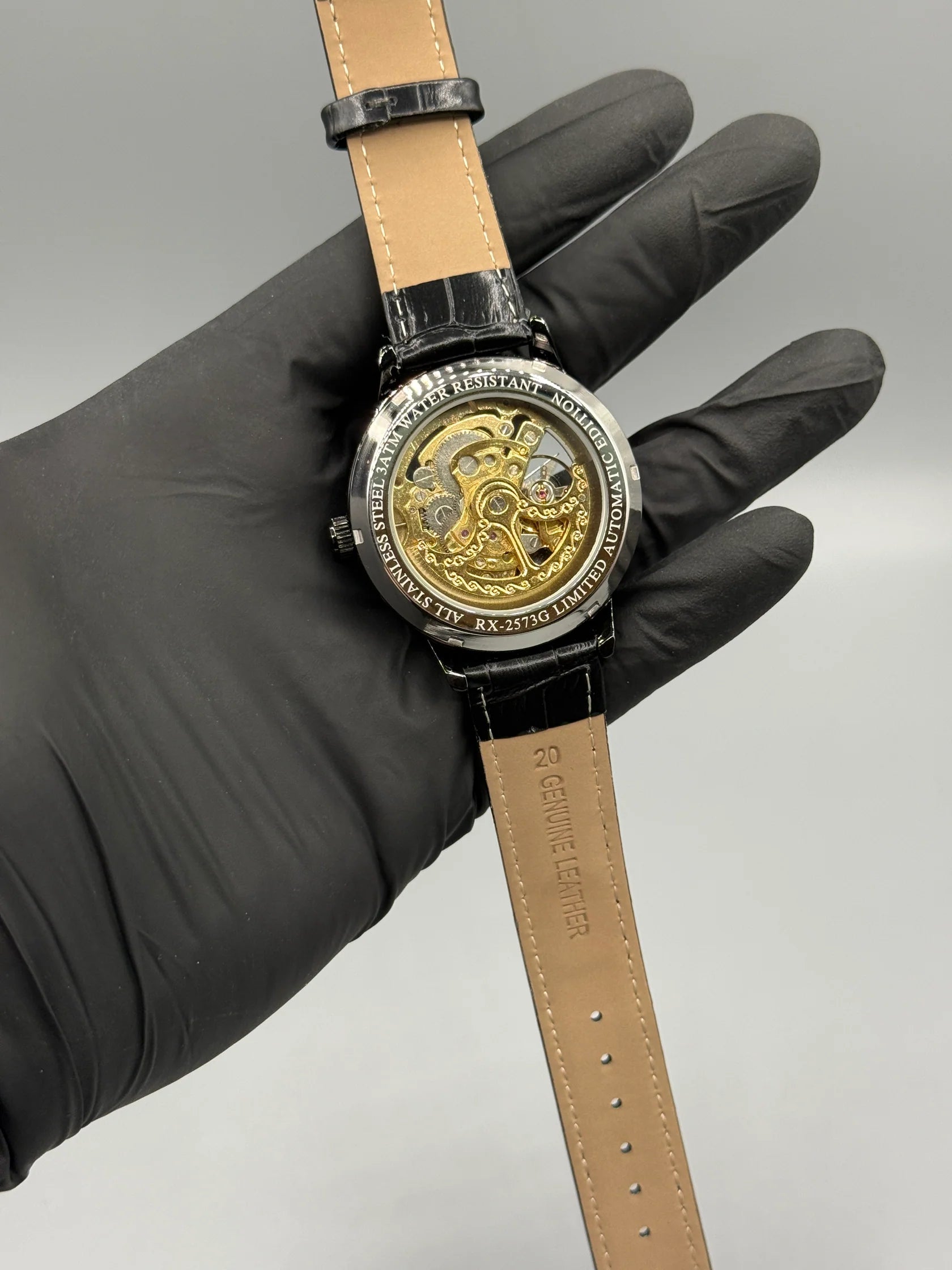 Rolex Automatic Skeleton Leather Strap