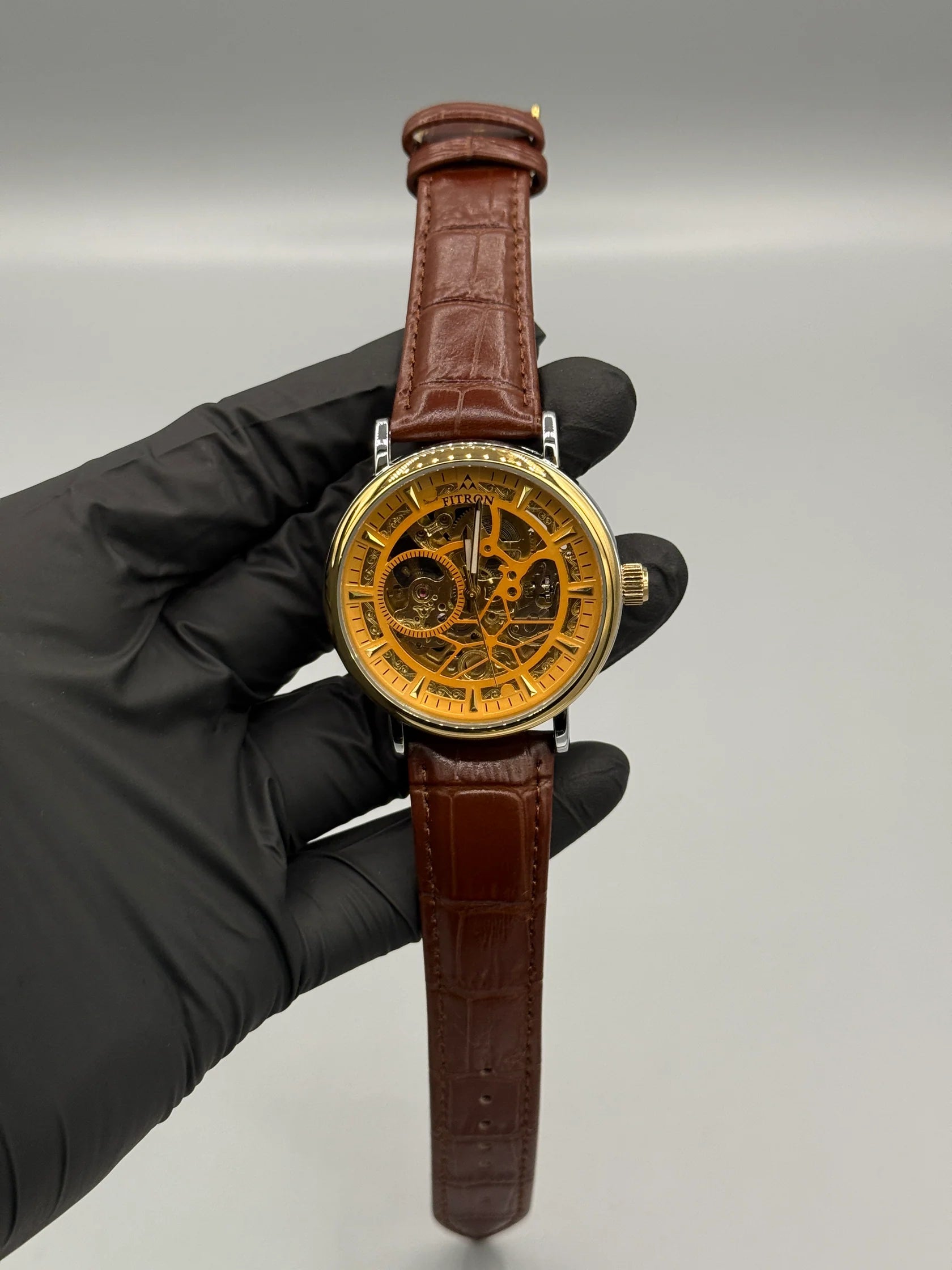 Automatic Skeleton Leather Strap