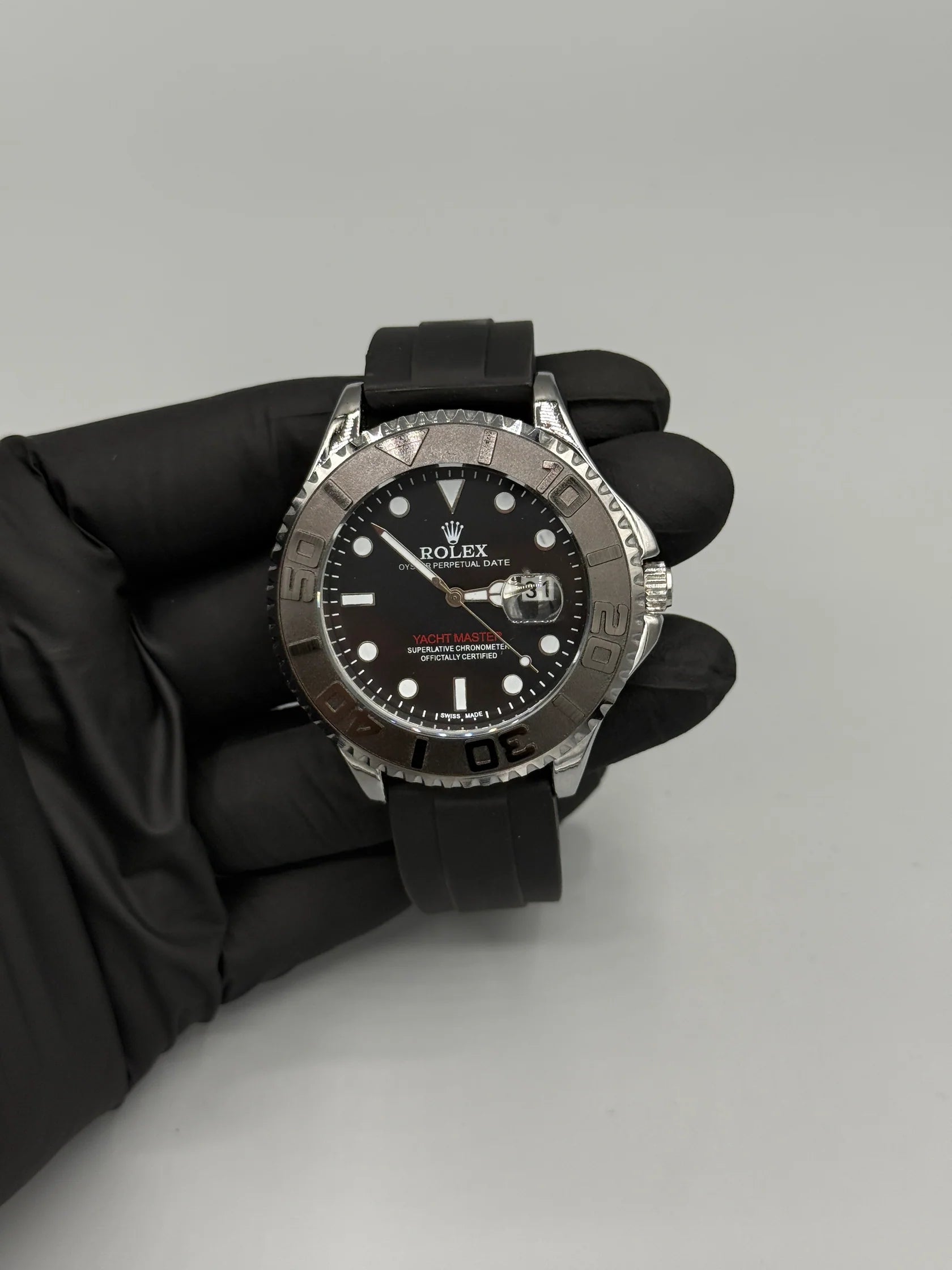 Rolex Submariner With Rubber Strap Rotating Dial